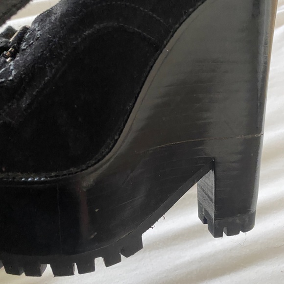 Burberry Prorsum Black Suede platforms silver loops/patent leather details - Picture 10 of 15
